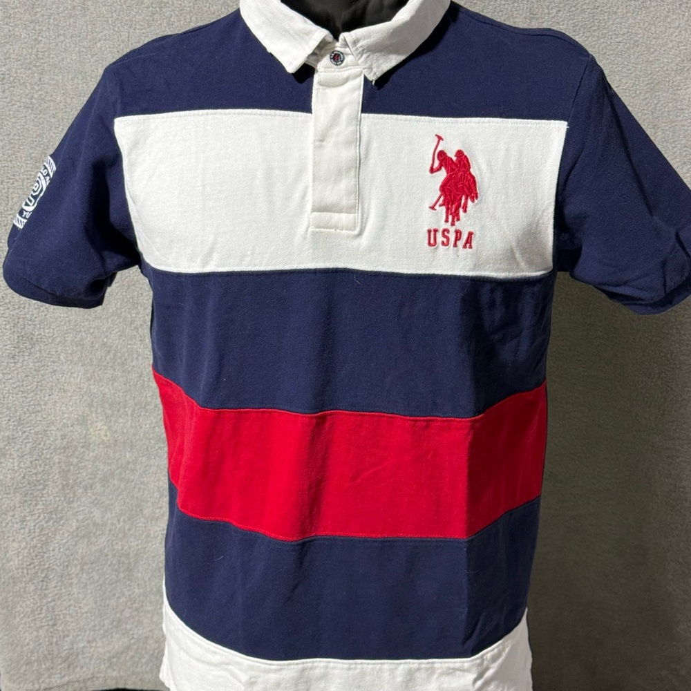 Vintage U.S. Polo Assn. Slim Fit Men's Striped Polo Shirt Size Large L